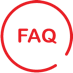 Picto of the encircled letters FAQ  