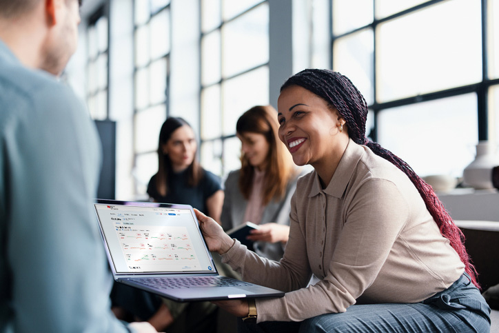 Smiling woman who has achieved her goal
