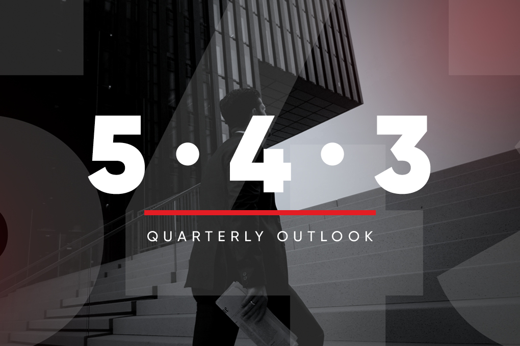 Visual representation of the title of this series of videos: “5 • 4 • 3 QUARTERLY OUTLOOK”