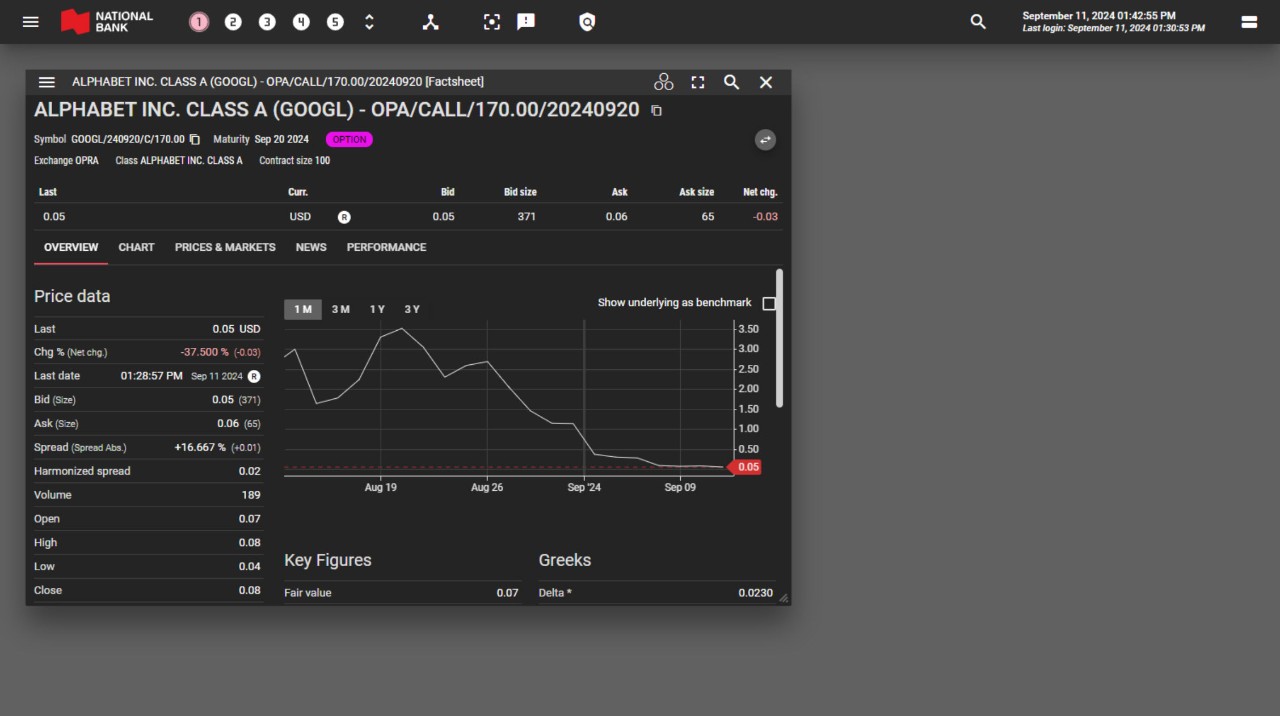 Image of the quote details page from the tool My Investment Dashboard