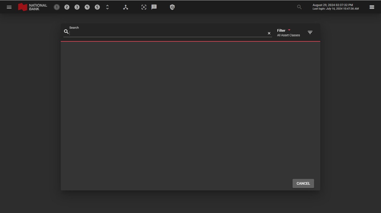 Image of the search page from the tool My Investment Dashboard
