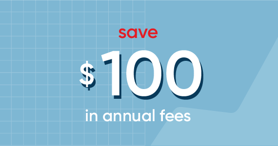 Illustration "Save $ 100 in annual fees"